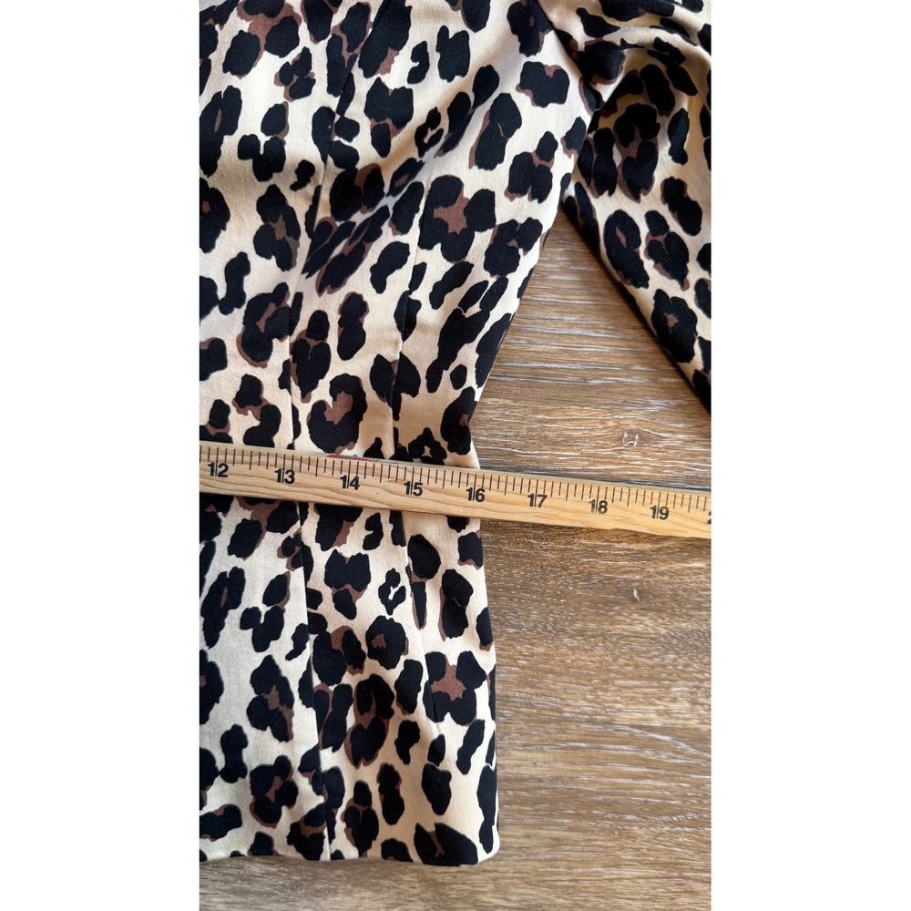 Tahari Arthur S Levine Classics Leopard Print Blazer Jacket Tan Black Size 8 - Picture 5 of 9